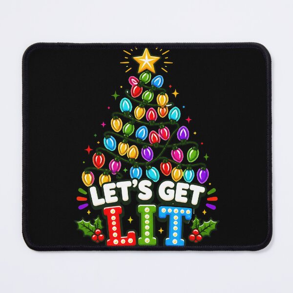Item preview, Retro Let's Get Lit Vintage Christmas Holiday Badge designed and sold by OliviaHayesArt.