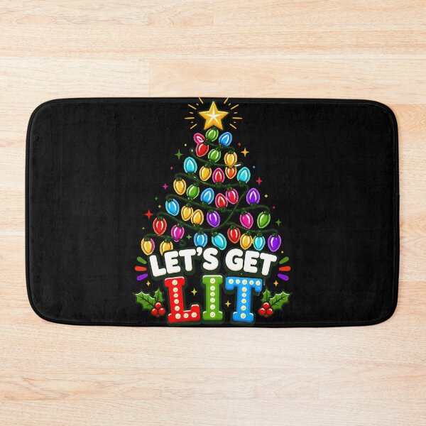 Item preview, Retro Let's Get Lit Vintage Christmas Holiday Badge designed and sold by OliviaHayesArt.