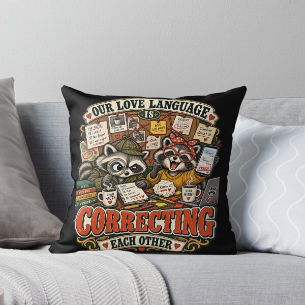 Item preview, Our Love Language Is Correcting Each Other – Funny Raccoon Couple Marriage Humor designed and sold by BumbleBloom7.