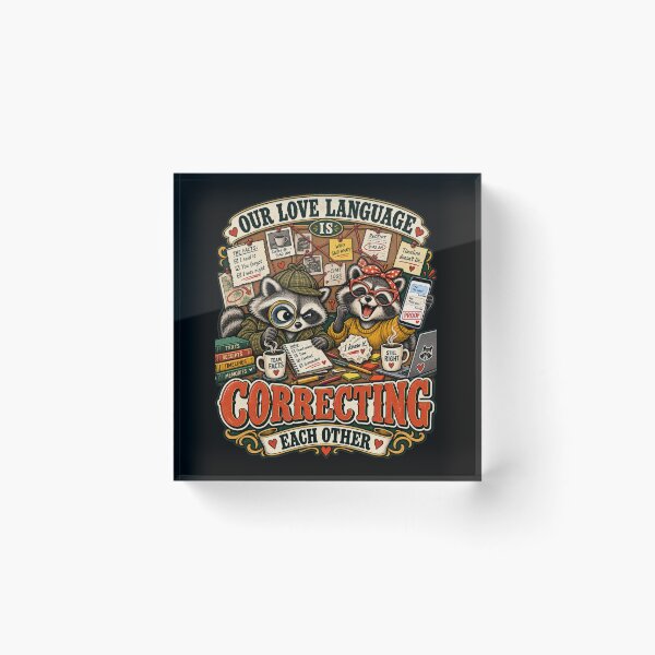 Item preview, Our Love Language Is Correcting Each Other – Funny Raccoon Couple Marriage Humor designed and sold by BumbleBloom7.