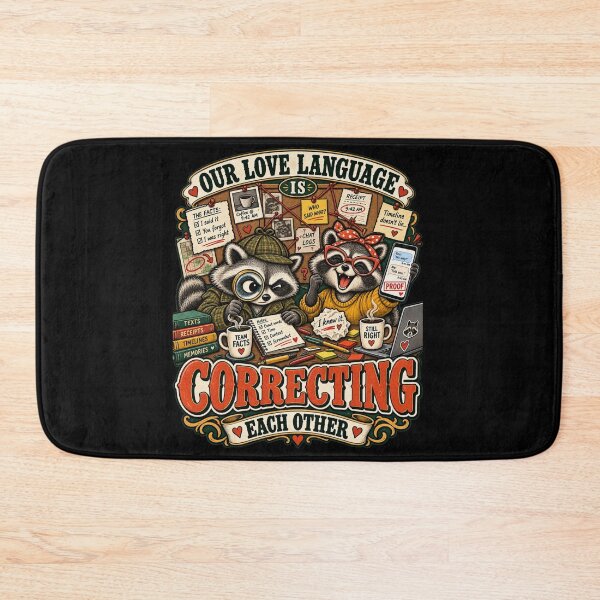 Item preview, Our Love Language Is Correcting Each Other – Funny Raccoon Couple Marriage Humor designed and sold by BumbleBloom7.