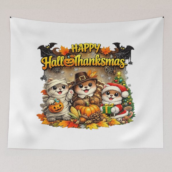 Item preview, Otters Hallothanksmas Funny Halloween Thanksgiving Xmas 2026 designed and sold by QuiteOrbit.