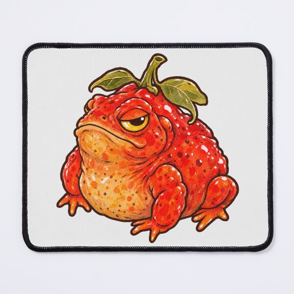 Item preview, Red Tomato Cane Toad Grumpy Funny Angry Strawberry Toad Aussie Art designed and sold by Yellowriversss.