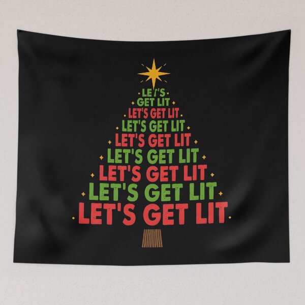 Item preview, Let's Get Lit Christmas Tree Made of Holiday Lights designed and sold by OliviaHayesArt.