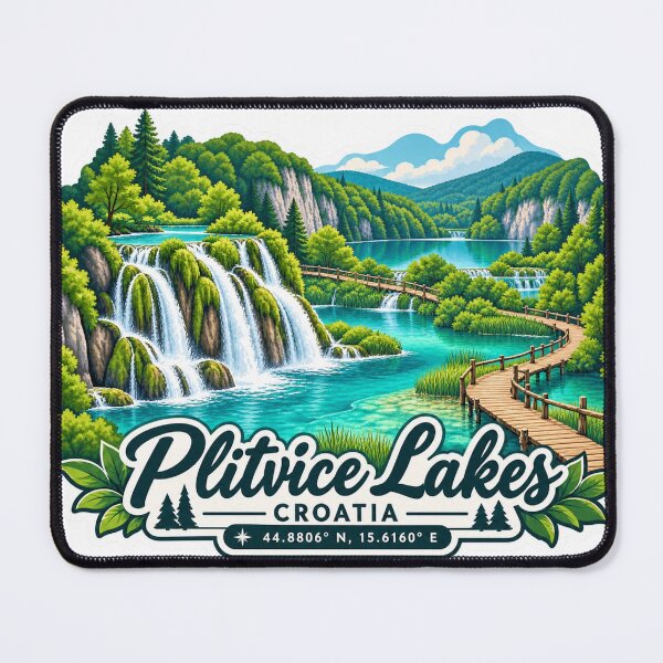 Item preview, Plitvice Lakes Croatia – Waterfalls & Turquoise Nature Travel Art designed and sold by ChicClicker.