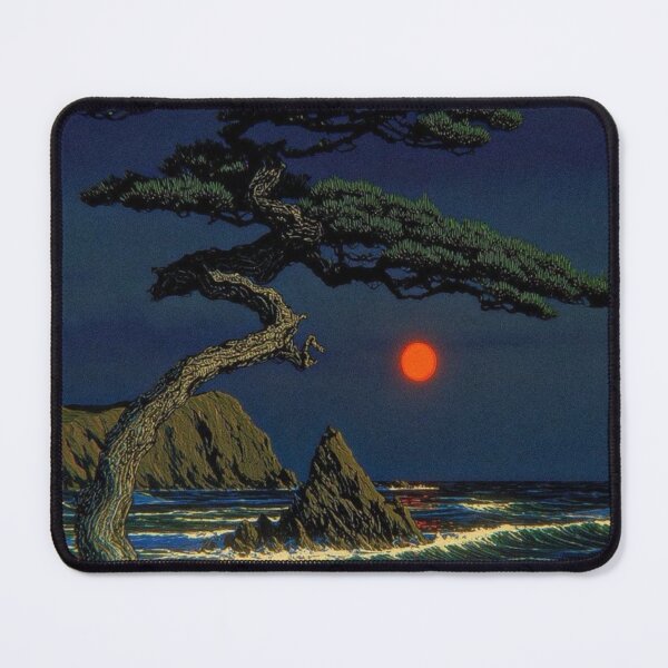 Item preview, Japanese Pine and Red Sun: Ukiyo-e Ocean Waves Retro Print designed and sold by ArchiveHue.