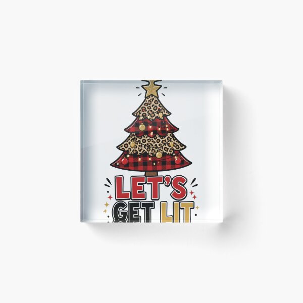 Item preview, Let's Get Lit Typography Christmas Tree Word Art designed and sold by OliviaHayesArt.