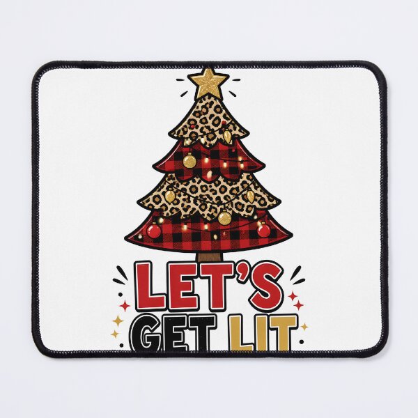 Item preview, Let's Get Lit Typography Christmas Tree Word Art designed and sold by OliviaHayesArt.