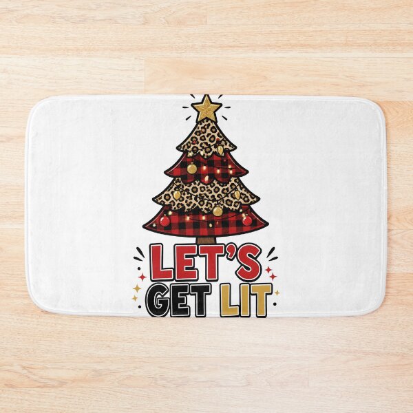 Item preview, Let's Get Lit Typography Christmas Tree Word Art designed and sold by OliviaHayesArt.
