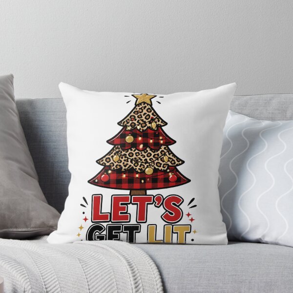 Item preview, Let's Get Lit Typography Christmas Tree Word Art designed and sold by OliviaHayesArt.