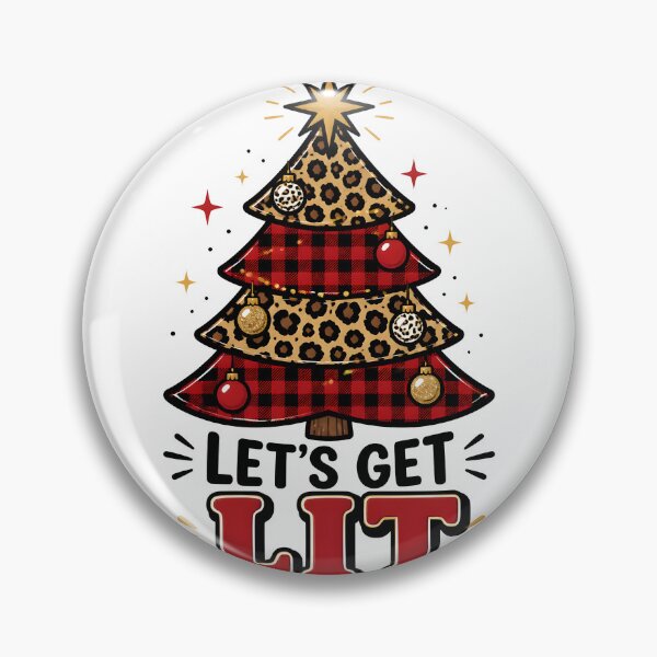 Item preview, Let's Get Lit Leopard Print Red Plaid Christmas Tree designed and sold by OliviaHayesArt.