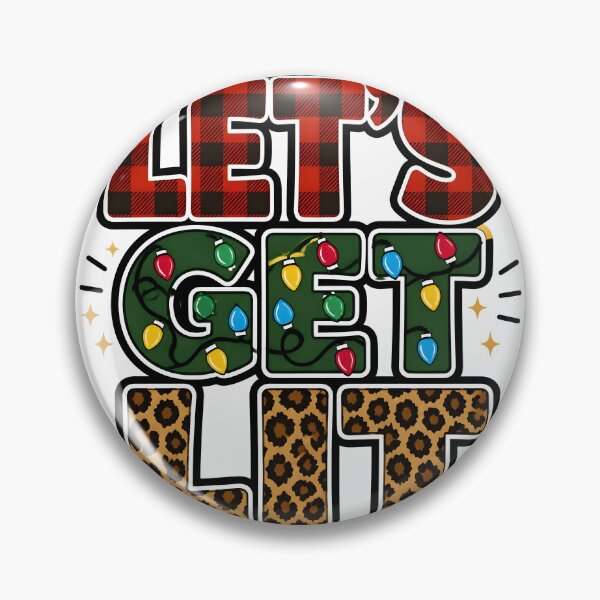 Item preview, Let's Get Lit Red Plaid Leopard Christmas Typography designed and sold by OliviaHayesArt.