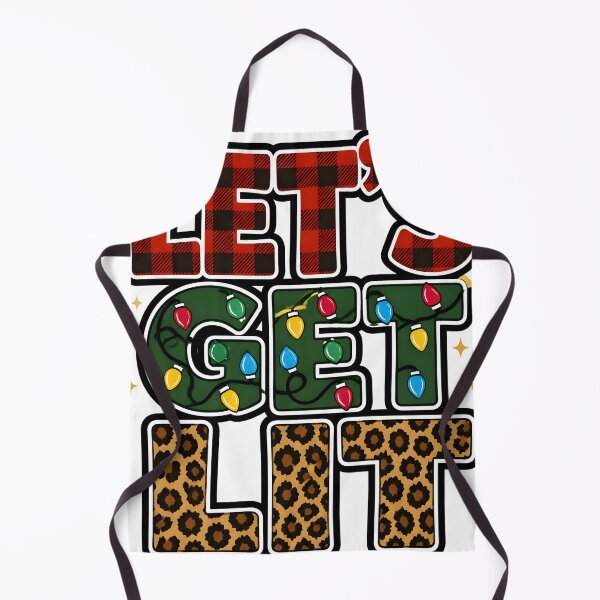 Item preview, Let's Get Lit Red Plaid Leopard Christmas Typography designed and sold by OliviaHayesArt.