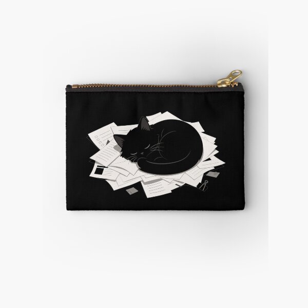 Item preview, Sleeping Black Cat on Paperwork - Relatable Student & Office Cat designed and sold by Cherie-verse.