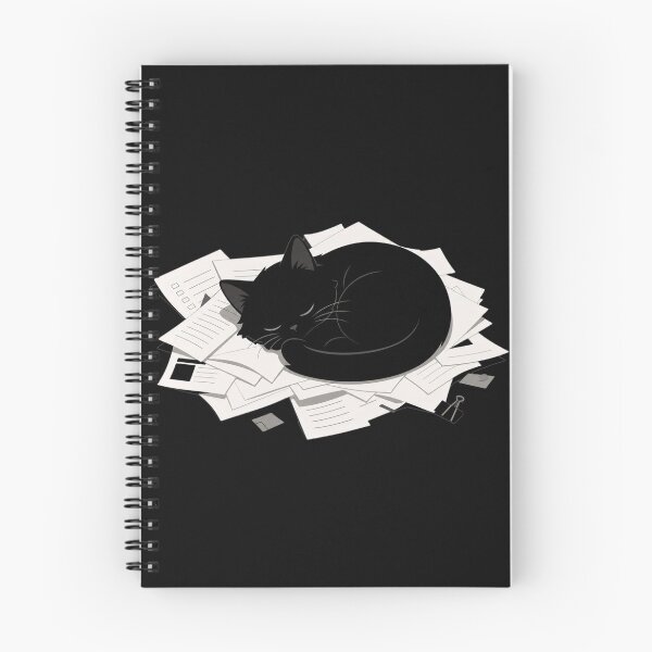 Item preview, Sleeping Black Cat on Paperwork - Relatable Student & Office Cat designed and sold by Cherie-verse.