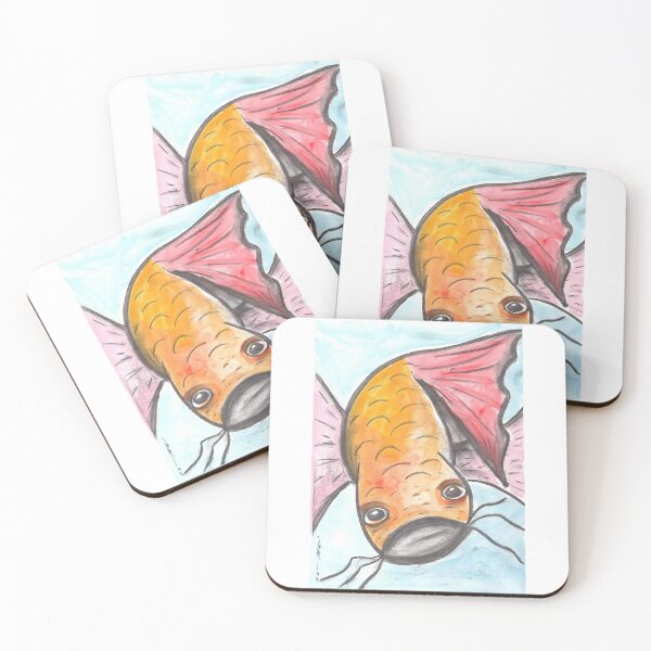 Item preview, Koi, Yellow, Charcoal & Watercolour designed and sold by Anke‘s Bazaar.