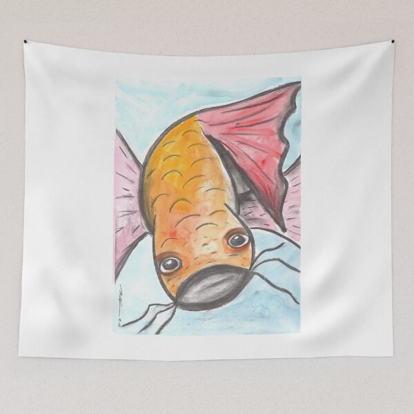 Item preview, Koi, Yellow, Charcoal & Watercolour designed and sold by Anke‘s Bazaar.
