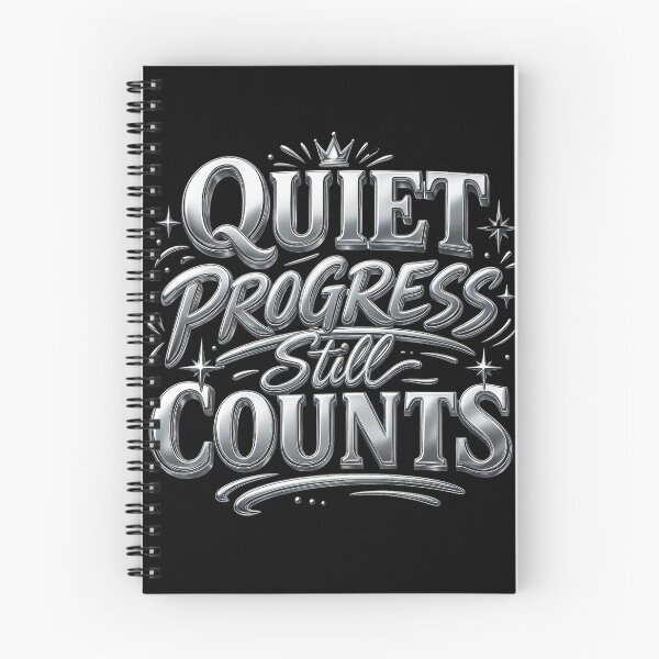 Item preview, Quiet Progress Still Counts Chrome Typography designed and sold by TrinovaCreates.