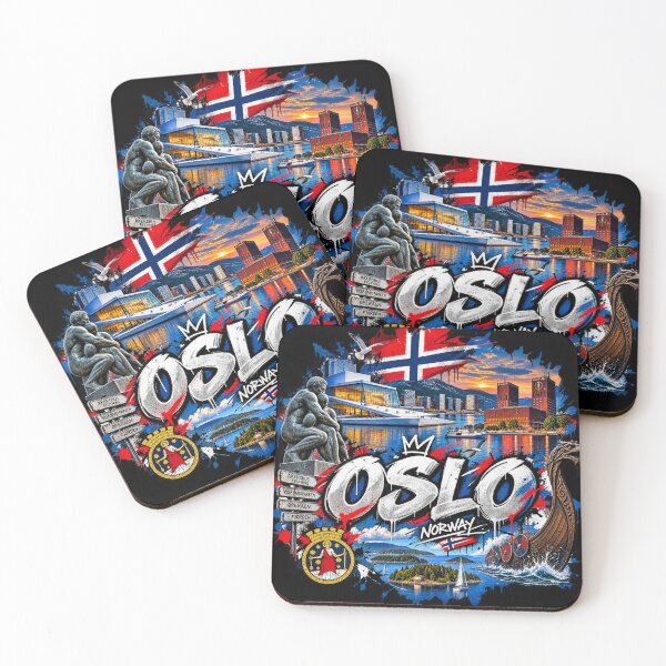 Item preview, Oslo Norway Urban Street Art – Nordic Fjord & Viking City Design designed and sold by URBIVO.