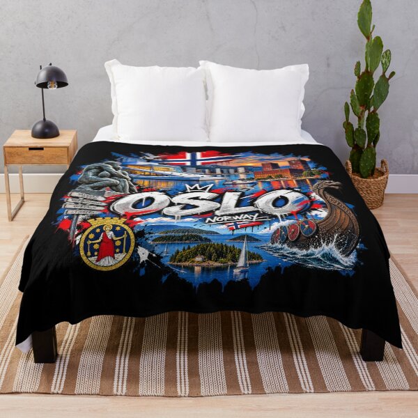 Item preview, Oslo Norway Urban Street Art – Nordic Fjord & Viking City Design designed and sold by URBIVO.