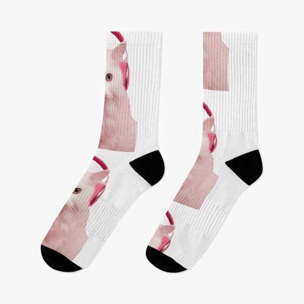 Item preview, Cute White Cat Wearing Pink Headphones designed and sold by L&L.