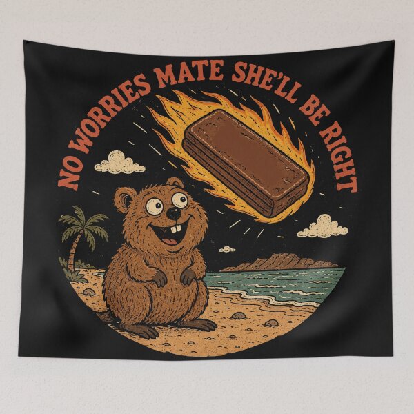Item preview, No Worries Mate She'll Be Right Happy Quokka Choc Biscuit Comet Meme designed and sold by Yellowriversss.