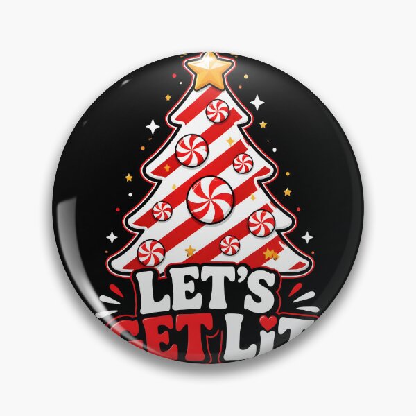 Item preview, Let's Get Lit Candy Cane Christmas Tree Design designed and sold by OliviaHayesArt.