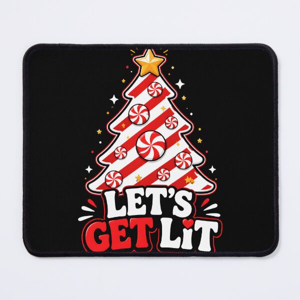 Item preview, Let's Get Lit Candy Cane Christmas Tree Design designed and sold by OliviaHayesArt.