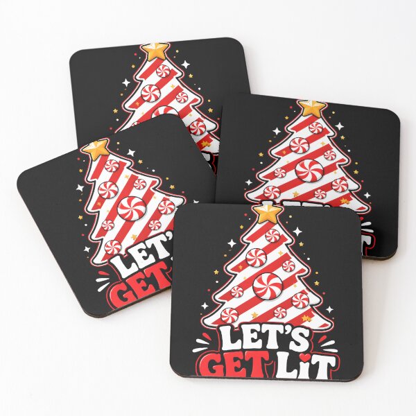 Item preview, Let's Get Lit Candy Cane Christmas Tree Design designed and sold by OliviaHayesArt.