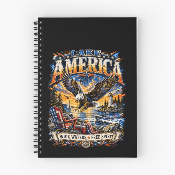 Item preview, Lake America USA Vintage Patriotic Design designed and sold by LouisaOReilly.