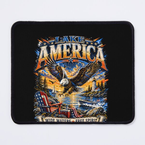 Item preview, Lake America USA Vintage Patriotic Design designed and sold by LouisaOReilly.