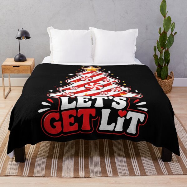 Item preview, Let's Get Lit Candy Cane Christmas Tree Design designed and sold by OliviaHayesArt.