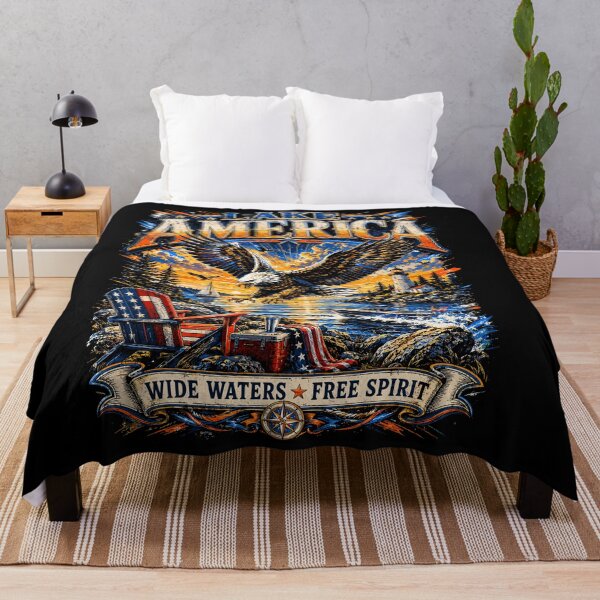 Item preview, Lake America USA Vintage Patriotic Design designed and sold by LouisaOReilly.