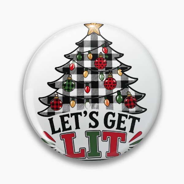 Item preview, Let's Get Lit Buffalo Check Farmhouse Christmas Tree designed and sold by OliviaHayesArt.
