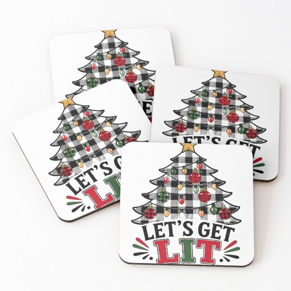 Item preview, Let's Get Lit Buffalo Check Farmhouse Christmas Tree designed and sold by OliviaHayesArt.