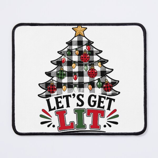 Item preview, Let's Get Lit Buffalo Check Farmhouse Christmas Tree designed and sold by OliviaHayesArt.
