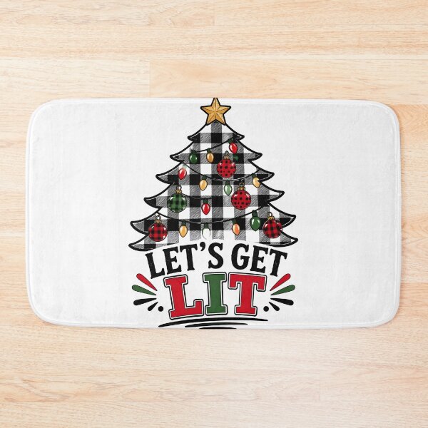 Item preview, Let's Get Lit Buffalo Check Farmhouse Christmas Tree designed and sold by OliviaHayesArt.