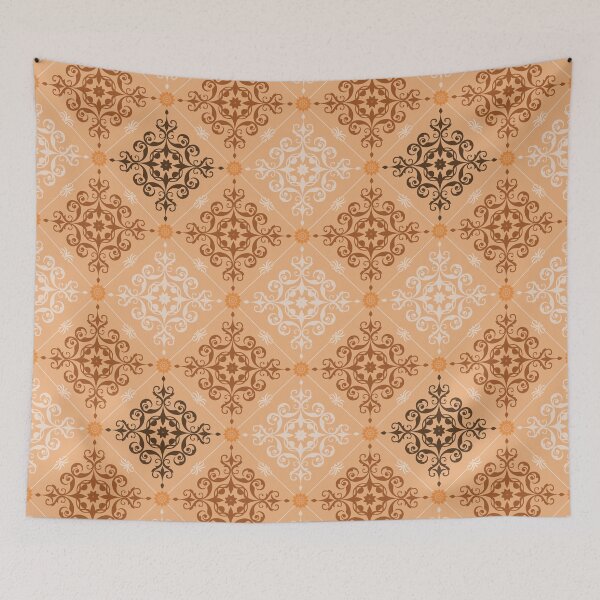 Item preview, Orange Damask Seamless Pattern with Vintage Ornamental Details designed and sold by PowerAntShop.