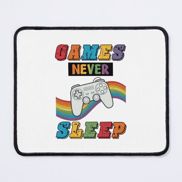 Item preview, Games Never Sleep – Retro Gaming Night Design designed and sold by BackTWO.