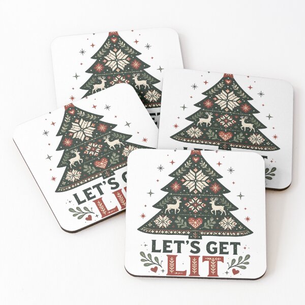 Item preview, Let's Get Lit Scandinavian Nordic Christmas Tree designed and sold by OliviaHayesArt.