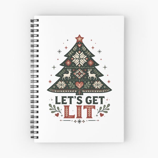 Item preview, Let's Get Lit Scandinavian Nordic Christmas Tree designed and sold by OliviaHayesArt.