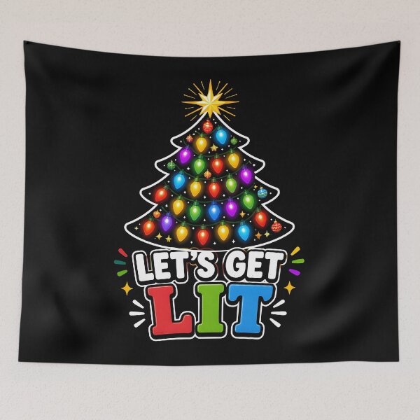 Item preview, Let's Get Lit Colorful Christmas Lights Tree designed and sold by OliviaHayesArt.