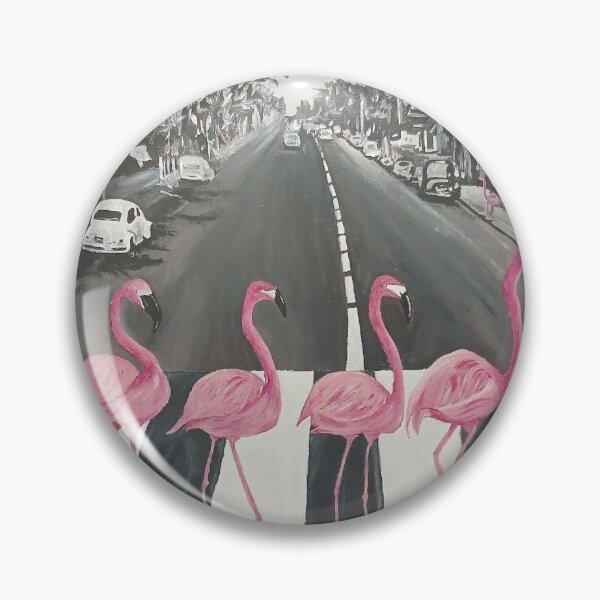 Item preview, Abbey Road - with Flamingoes. A Beatles parody in acrylics designed and sold by ZoNixonArt.