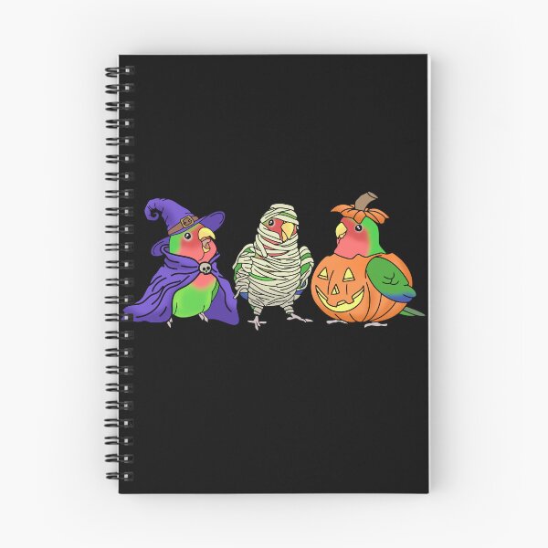Item preview, Halloween parrot Green Lovebird Dressed like Pumpkin Mummy Witch Birb designed and sold by FandomizedRose.