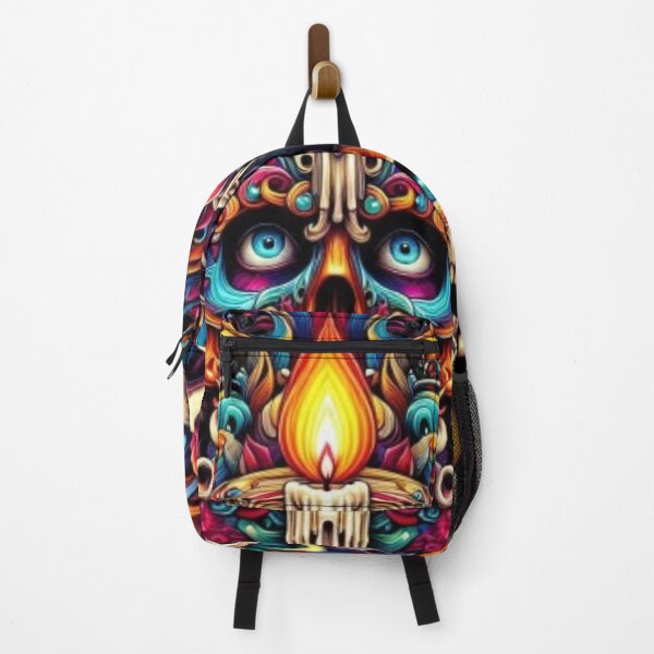 Aperçu de l'œuvre Skulls & Candle Magic – Psychedelic Halloween Art   créée et vendue par Catfcreations.