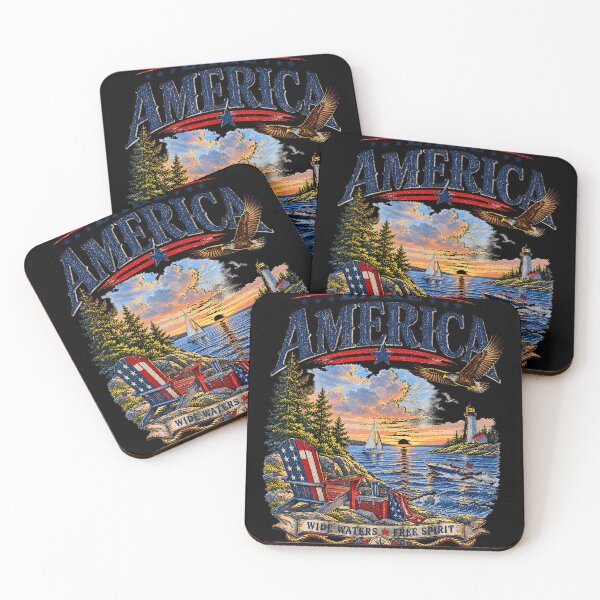Item preview, Lake America USA Vintage Patriotic Design designed and sold by LouisaOReilly.