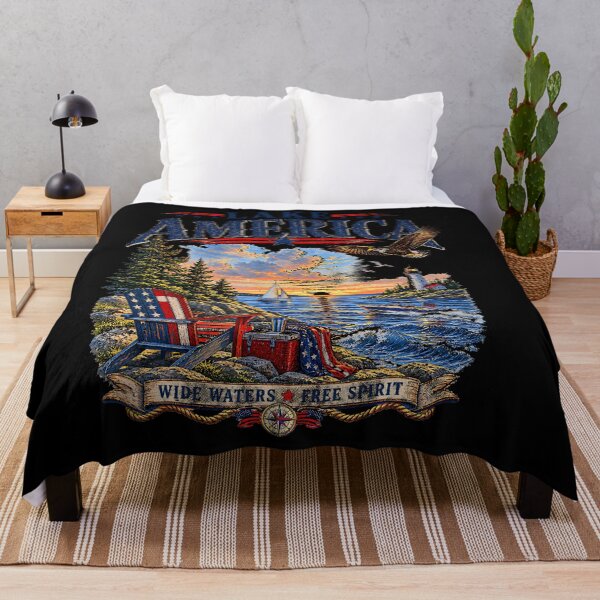 Item preview, Lake America USA Vintage Patriotic Design designed and sold by LouisaOReilly.