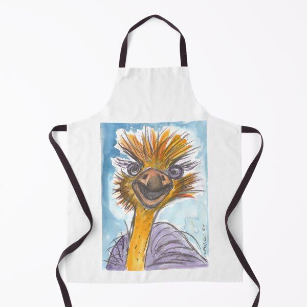 Item preview, Ostrich, Bad Hair Day, Yellow, Charcoal & Watercolour designed and sold by Anke‘s Bazaar.