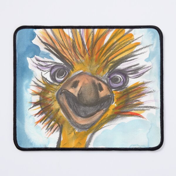 Item preview, Ostrich, Bad Hair Day, Yellow, Charcoal & Watercolour designed and sold by Anke‘s Bazaar.
