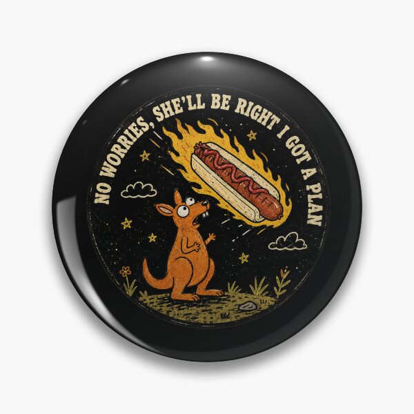 Item preview, No Worries Shell Be Right I Got A Plan Panic Kangaroo Sausage Sizzle Meme designed and sold by Yellowriversss.